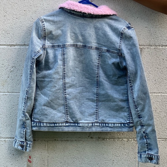 Pink and blue kids jean jacket - Picture 2 of 5